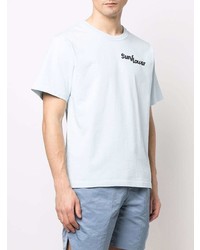 T-shirt girocollo stampata azzurra di Sunflower