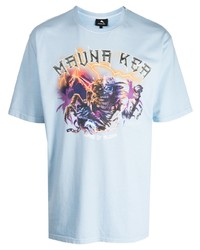 T-shirt girocollo stampata azzurra di Mauna Kea