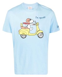 T-shirt girocollo stampata azzurra di MC2 Saint Barth