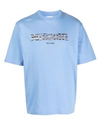 T-shirt girocollo stampata azzurra di Missoni