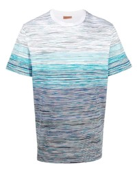 T-shirt girocollo stampata azzurra di Missoni