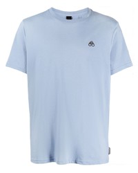 T-shirt girocollo stampata azzurra di Moose Knuckles