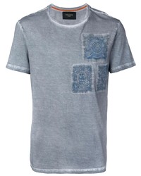 T-shirt girocollo stampata azzurra di Mr & Mrs Italy
