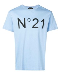 T-shirt girocollo stampata azzurra di N°21