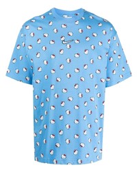 T-shirt girocollo stampata azzurra di Nike