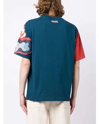 T-shirt girocollo stampata azzurra di Kenzo