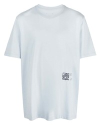 T-shirt girocollo stampata azzurra di Oamc
