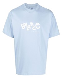 T-shirt girocollo stampata azzurra di Objects IV Life