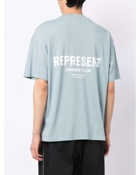 T-shirt girocollo stampata azzurra di Represent