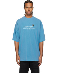 T-shirt girocollo stampata azzurra di Palm Angels