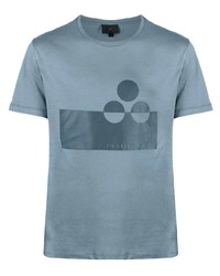 T-shirt girocollo stampata azzurra di Peuterey