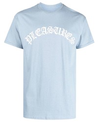 T-shirt girocollo stampata azzurra di Pleasures