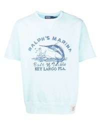 T-shirt girocollo stampata azzurra di Polo Ralph Lauren