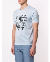 T-shirt girocollo stampata azzurra di D'urban