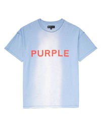 T-shirt girocollo stampata azzurra di purple brand