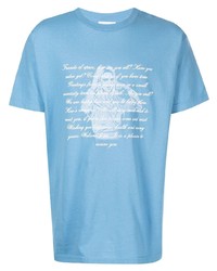 T-shirt girocollo stampata azzurra di Saintwoods