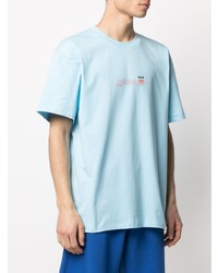 T-shirt girocollo stampata azzurra di MSGM