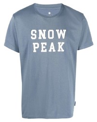 T-shirt girocollo stampata azzurra di Snow Peak