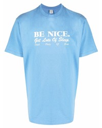 T-shirt girocollo stampata azzurra di Sporty & Rich