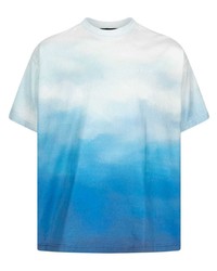 T-shirt girocollo stampata azzurra di Stampd