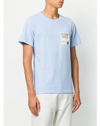 T-shirt girocollo stampata azzurra di Maison Margiela