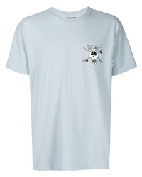 T-shirt girocollo stampata azzurra di Stussy