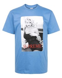 T-shirt girocollo stampata azzurra di Supreme