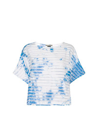 T-shirt girocollo stampata azzurra di Suzusan