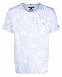 T-shirt girocollo stampata azzurra di Tommy Hilfiger