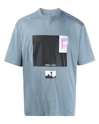 T-shirt girocollo stampata azzurra di Unravel Project