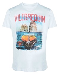 T-shirt girocollo stampata azzurra di Vilebrequin