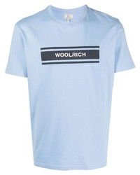 T-shirt girocollo stampata azzurra di Woolrich