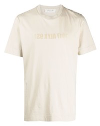 T-shirt girocollo stampata beige di 1017 Alyx 9Sm