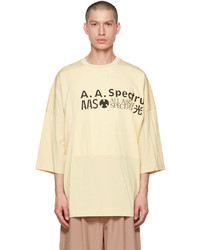 T-shirt girocollo stampata beige di A. A. Spectrum