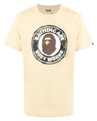 T-shirt girocollo stampata beige di A Bathing Ape