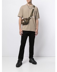 T-shirt girocollo stampata beige di AAPE BY A BATHING APE
