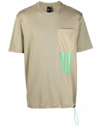 T-shirt girocollo stampata beige di adidas