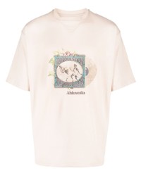 T-shirt girocollo stampata beige di Ahluwalia