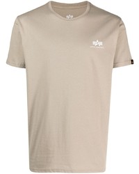 T-shirt girocollo stampata beige di Alpha Industries
