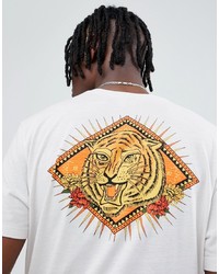 T-shirt girocollo stampata beige di ASOS DESIGN