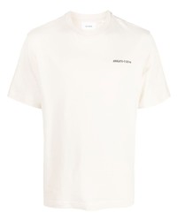 T-shirt girocollo stampata beige di Axel Arigato