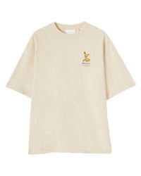 T-shirt girocollo stampata beige di Axel Arigato