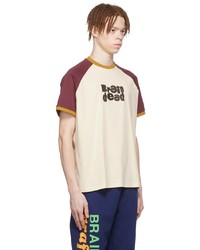 T-shirt girocollo stampata beige di Brain Dead