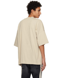 T-shirt girocollo stampata beige di Palm Angels