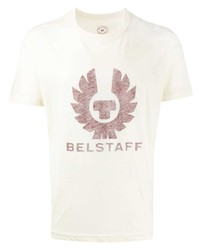 T-shirt girocollo stampata beige di Belstaff