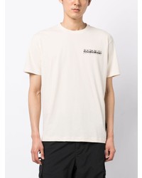 T-shirt girocollo stampata beige di Napapijri