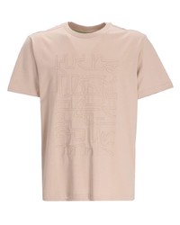 T-shirt girocollo stampata beige di BOSS