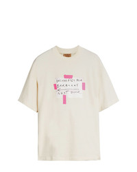 T-shirt girocollo stampata beige di Burberry