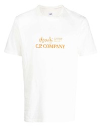 T-shirt girocollo stampata beige di C.P. Company