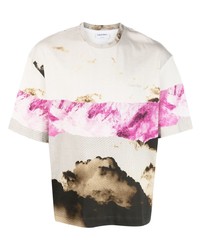 T-shirt girocollo stampata beige di Calvin Klein